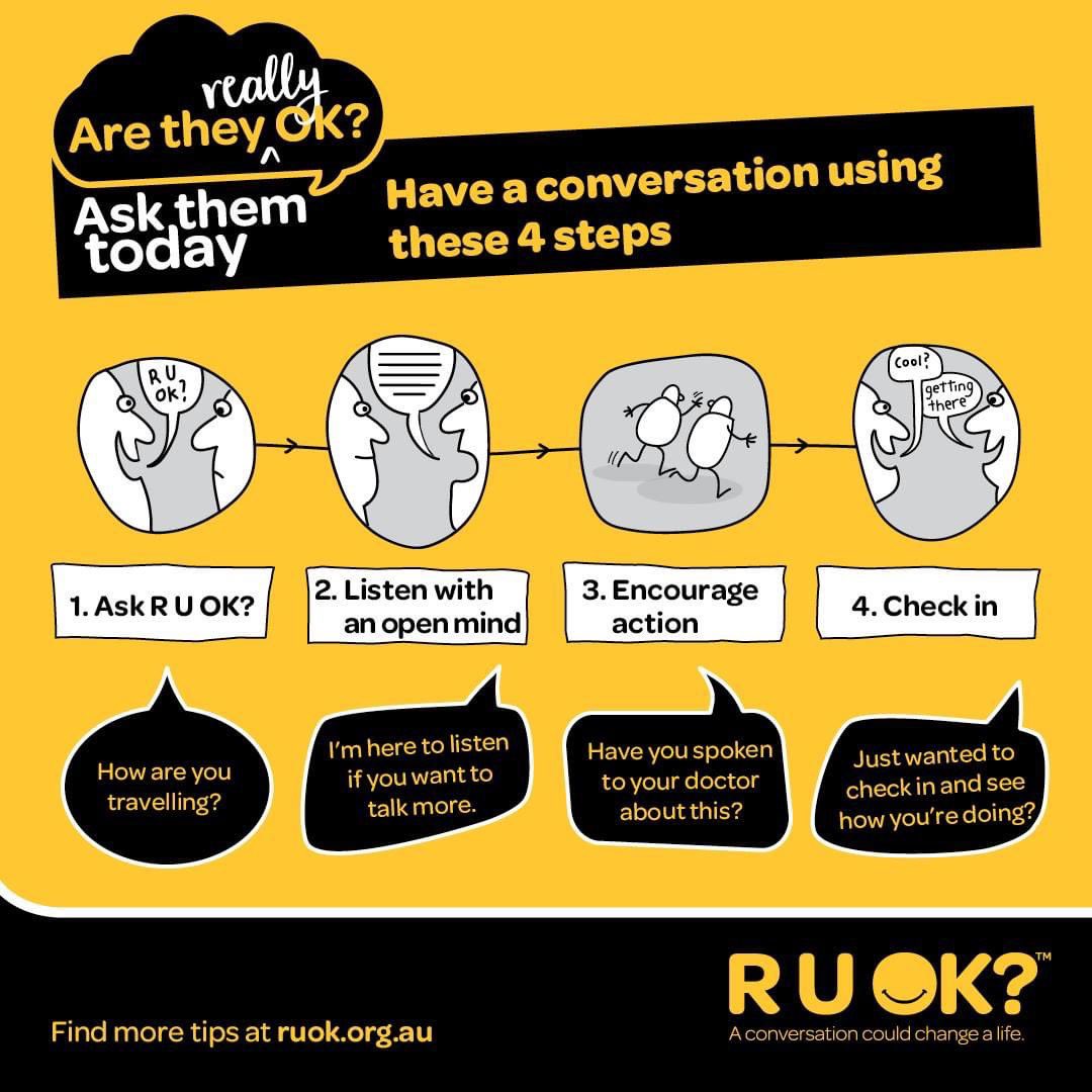 Today is <a href="/ruokday/">Old R U OK? account (please use @ruokanyday)</a> it has never been more important to shine the spotlight on mental health.  It is ok to not be ok. Join our CommUnity Connect Zoom tonight “Are You Really Ok?”Email info@duchenneaustralia.org #MentalHealthMatters #Duchenne #Becker #DMD #bmd #StrongerTogether