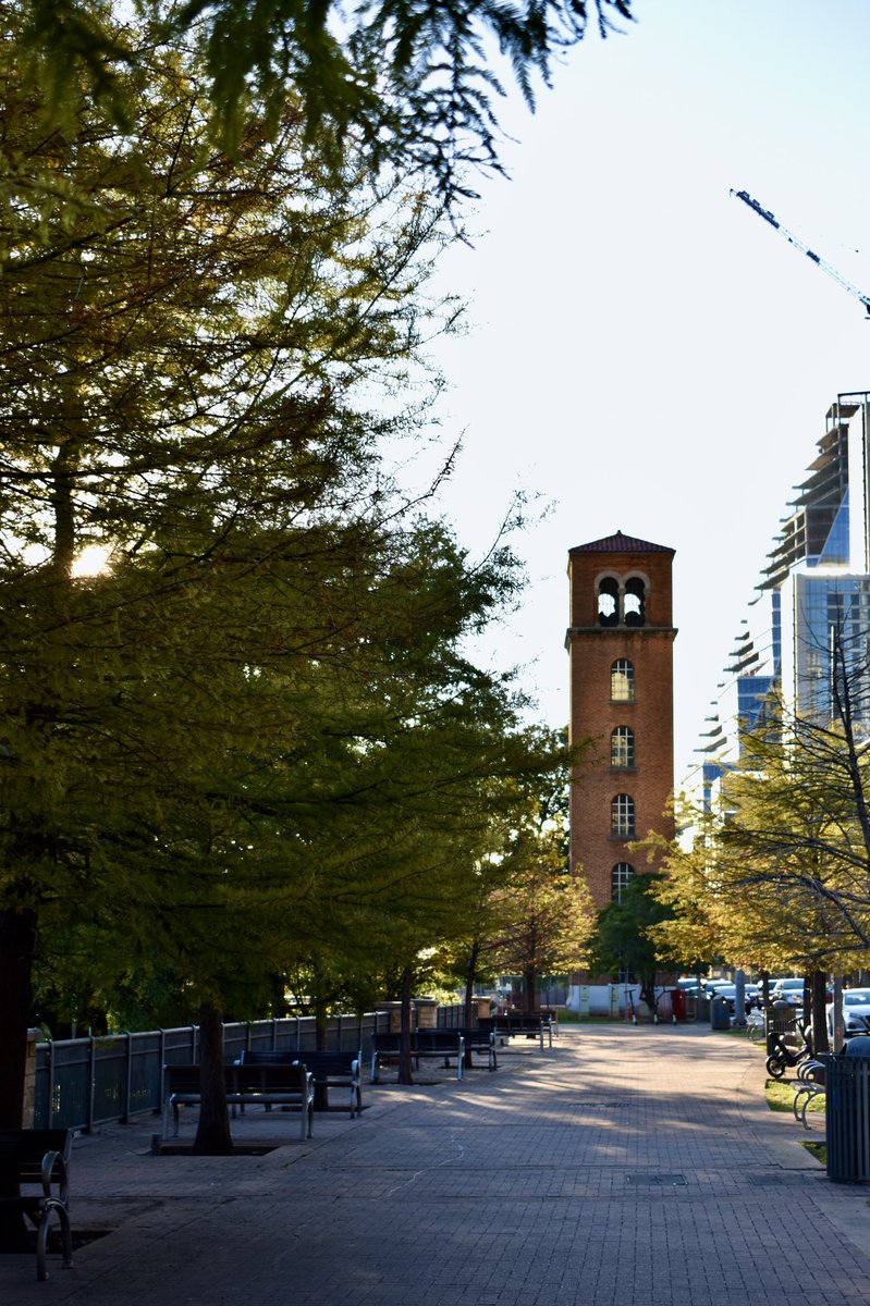 DowntownATXInfo's tweet photo. The Buford tower currently serves as a bell tower at the edge of Lady Bird Lake. But did you know, the tower was built in 1930 as a drill tower for The Austin Fire Department? We love a beautiful marker or history mixed in with all the new towers. https://t.co/Q485PdHEYW