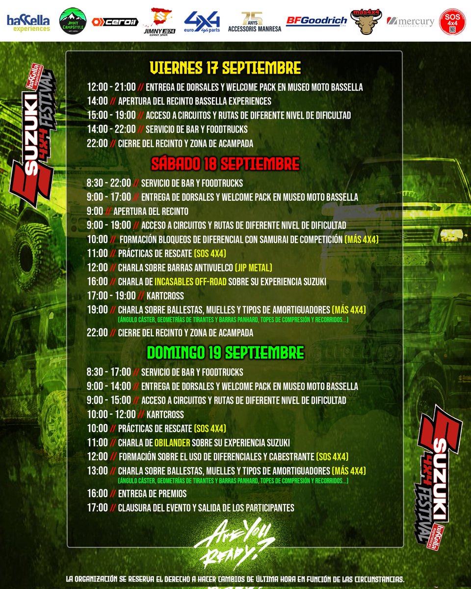 #suzuki4x4festival #suzuki #samurai #jimny #vitara #4x4 #offroad <a href="/SuzukiIberica/">Suzuki Ibérica</a>
 <a href="/SuzukiCarsUK/">SuzukiCarsUK</a>
 <a href="/suzukiireland/">Suzuki Ireland</a> 
 @SuzukiI
 <a href="/baSSellaexperts/">baSSella experiences</a>