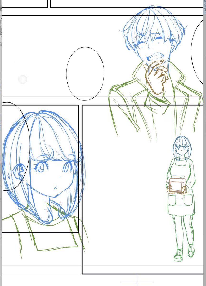 今日のお絵描きはおしまい。
大急ぎで下書きをしてました。 