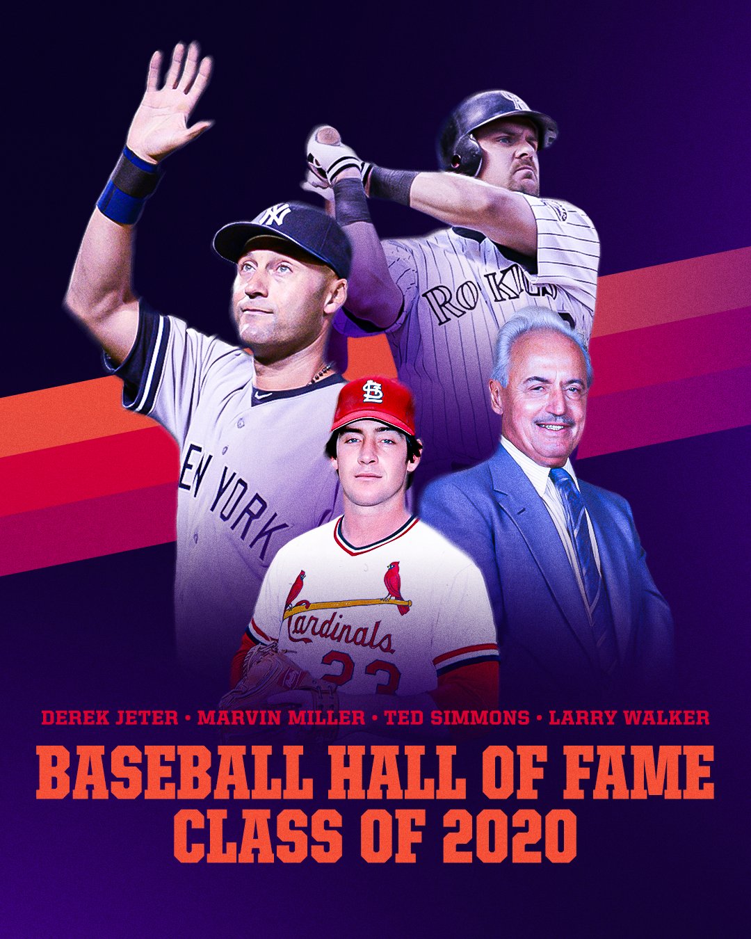 Derek Jeter, Larry Walker, Ted Simmons and Marvin Miller's brand new Hall of Fame plaques : r/baseball