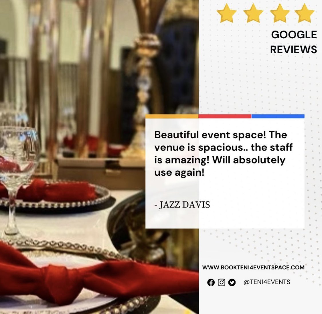 Ten14Events's tweet image. Haven’t left a review yet! Head over to Google and give us your feedback! We love to please the client 🥰
