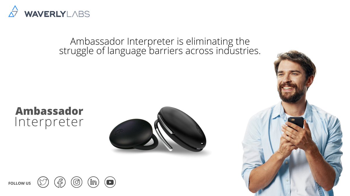 waverlylabsinc's tweet image. Ambassador Interpreter is a translation tool made by Waverly Labs that breaks down language barriers in different industries.

To learn more, visit our website: bit.ly/33Q2Wq9

#TechnologyToday
#NoLanguageBarriers