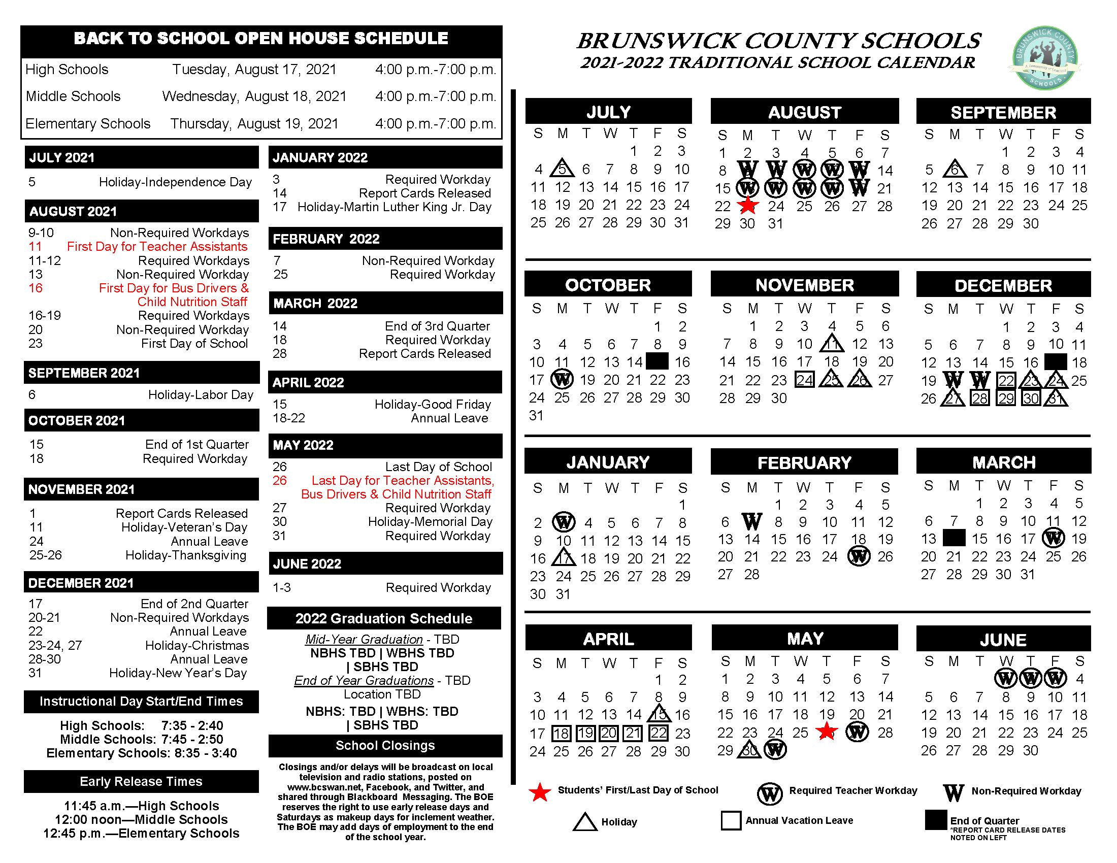 Brunswick County Schools Calendar 2024 2025 Dulci Glennie