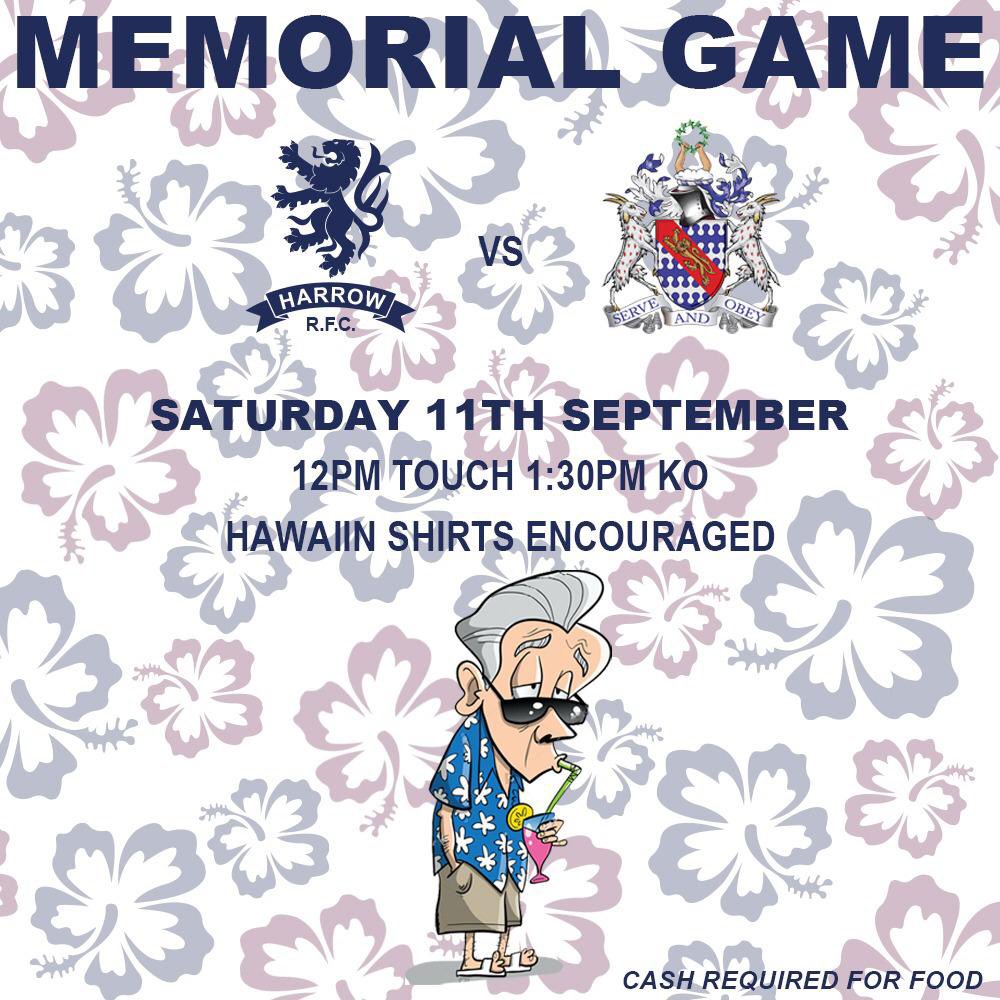 3 days till the big day. On Sat we are playing @oldhabsrfc in memory of Chris Beech and Tony Alexander 💙❤️players from both clubs will be wearing Hawaiian/bold shirts after the game. We would 💙to see the fans joining in with the spirit to celebrate the life of two legends 🌸