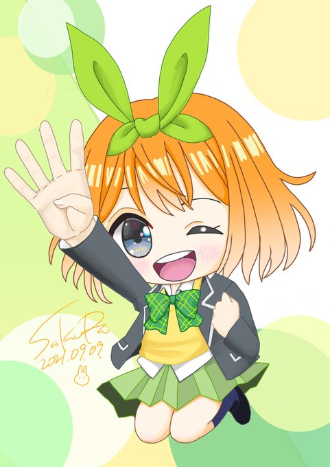 櫻華🌸🐇👑商業イラストレーターさんがTwitterに投稿した中野四葉(五等分の花嫁)のイラスト。