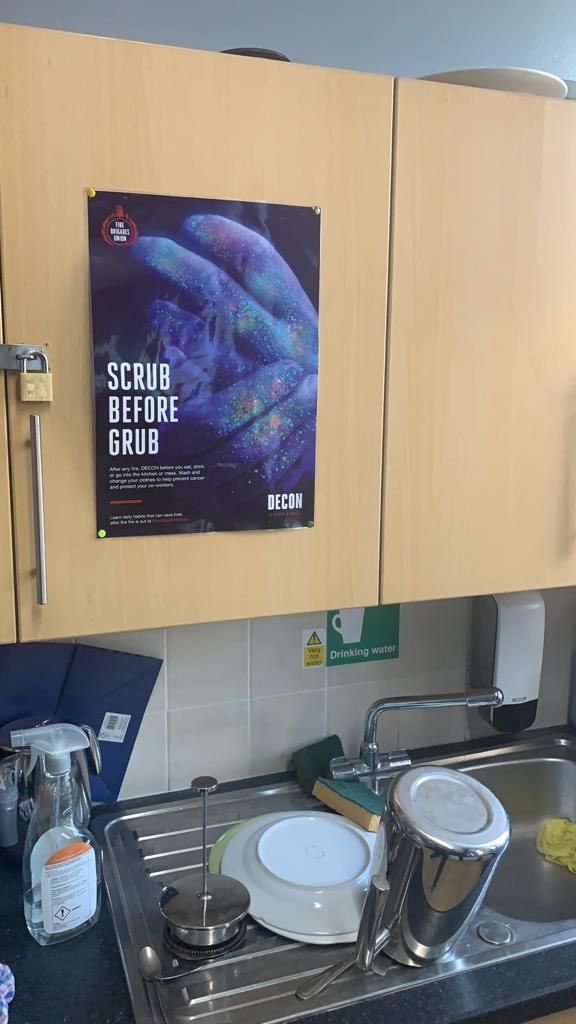 Great to see @fbunational DECON posters on display in Oxfordshire Fire Stations #DECON #FBUDECON #Firefightersafety