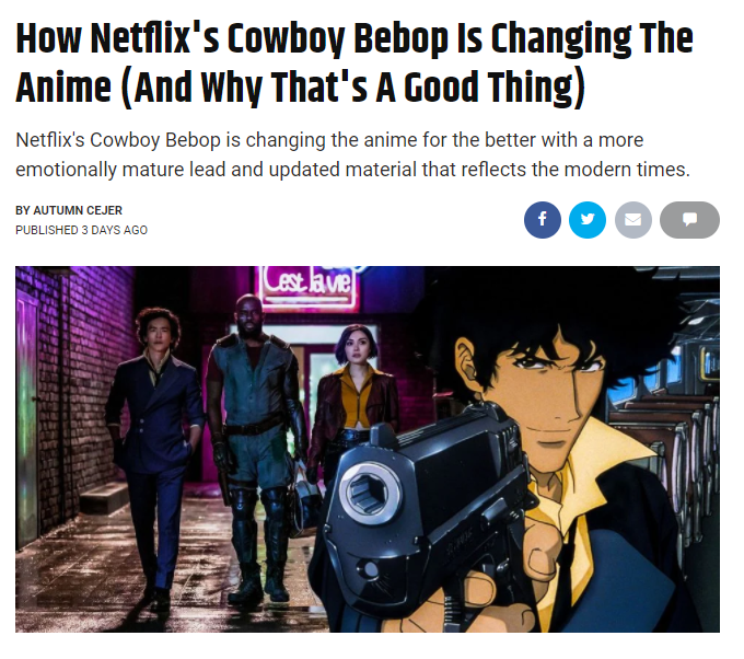 ネットフリックスの実写カウボーイビバップでアニメを改善する 俺ら外人 ふざけんな Togetter ネットフリックスの実写カウボーイビバップでアニメを改善する 俺ら外人 ふざけんな Togetter