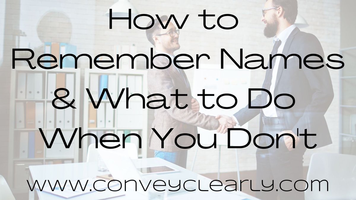 CraigMFanning's tweet photo. 4 steps to turning "forgetting names" into a positive:

https://t.co/1oeIRwSv7T

@conveyclearly   #forgetnames #communicationskillstraining #speechtraining #speakbetter https://t.co/DXuuHPW78q