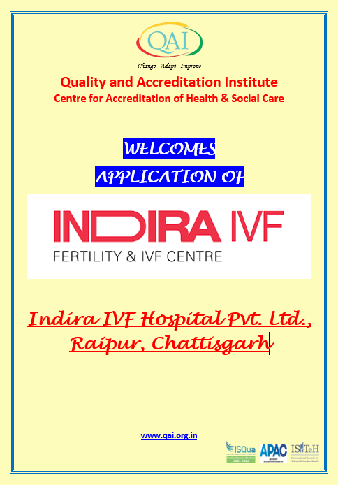 QAI2017's tweet photo. We are delighted to welcome the application of Indira IVF Hospital Pvt. Ltd., Raipur centre.
We are looking forward to work with the team.
#ivfjourney #artivf #IVFaccreditation #qualityservice @IVFIndira https://t.co/4wx591x0Kh