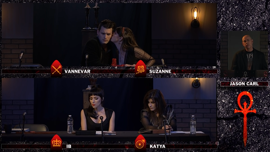 LABN_Transcript's tweet photo. RT @hermanngottlieb: It takes about twice as long to do any transcriptions for #TranscribeByNight any time both Suzanne and Vannevar are on screen, I am but a simple bisexual (and Ib and Katya are only making matters worse!) https://t.co/jAiS0syeMl