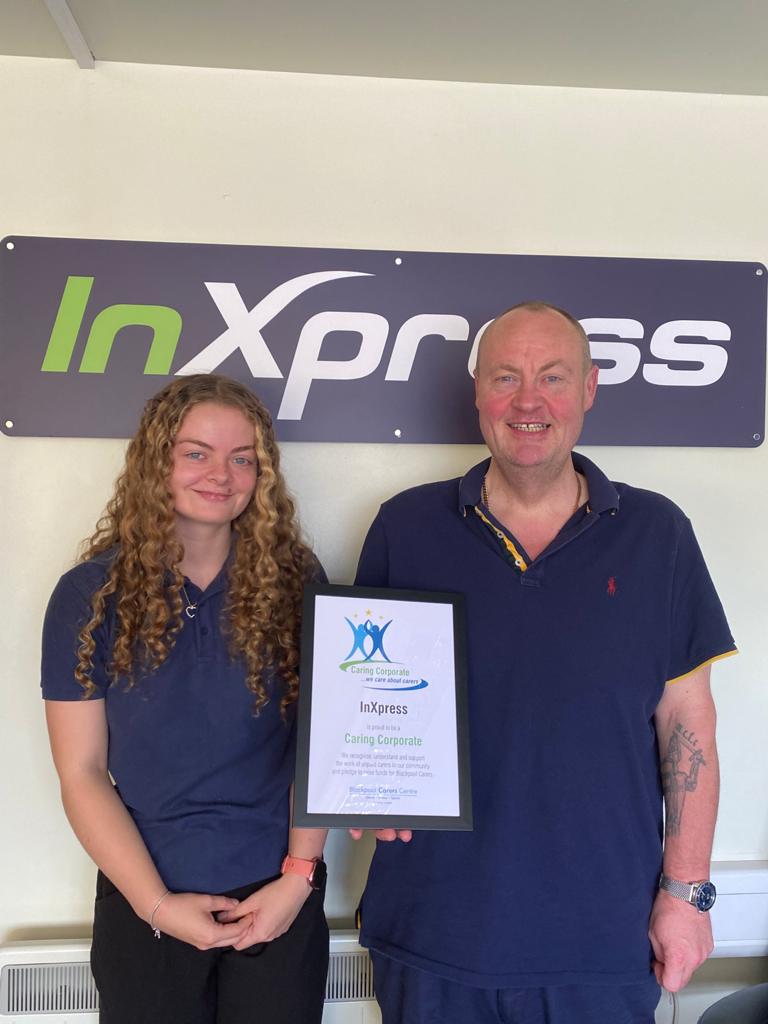 BlackpoolCarers's tweet photo. @InxpressBPL have joined us as a #CaringCorporate helping to raise awareness and funds for #carers They are also looking forward to working with our team to make sure that they provide the right support to carers in their workforce. Great work guys! https://t.co/wsyeajuH70