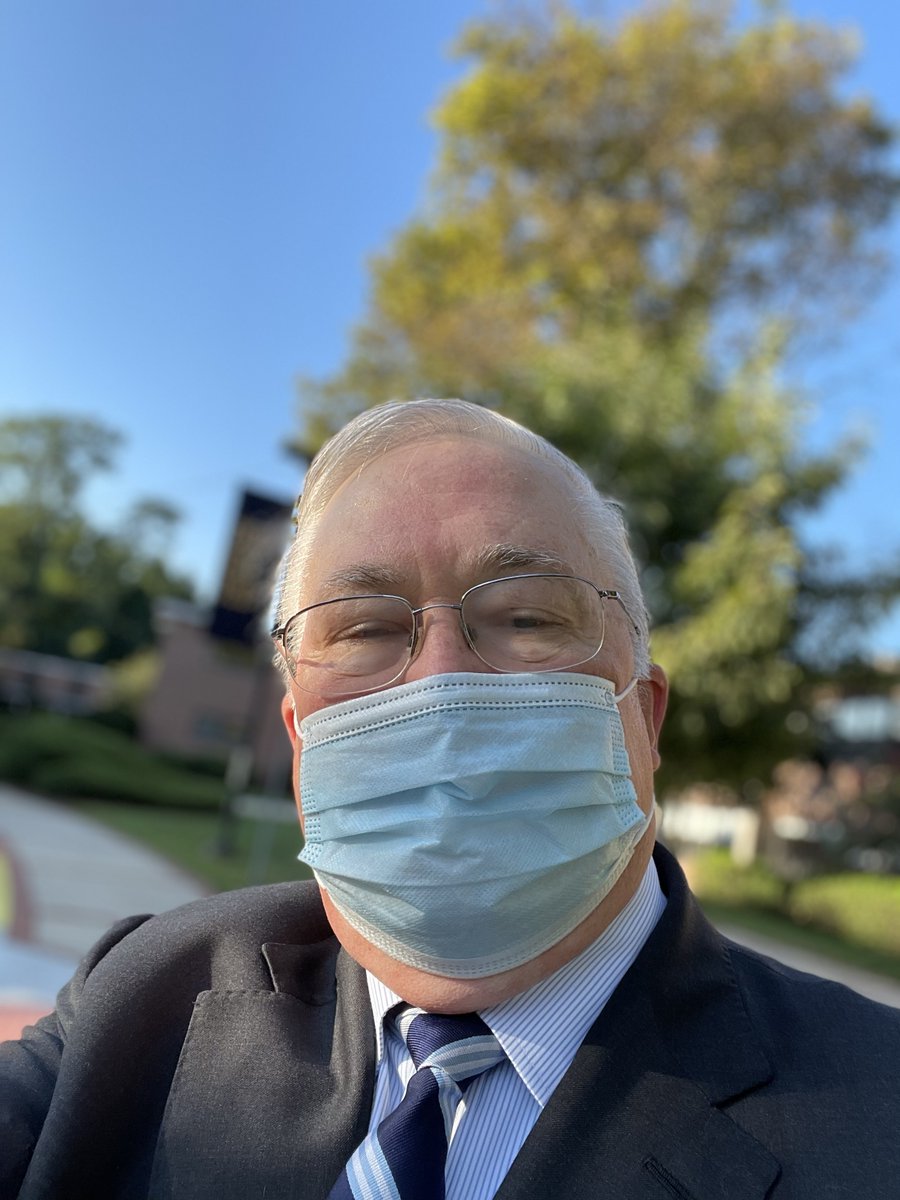 TimothyLHall's tweet image. In front of our main classroom building welcoming students back to Mercy's Dobbs Ferry campus this morning before the first class. #mercy #mavericks