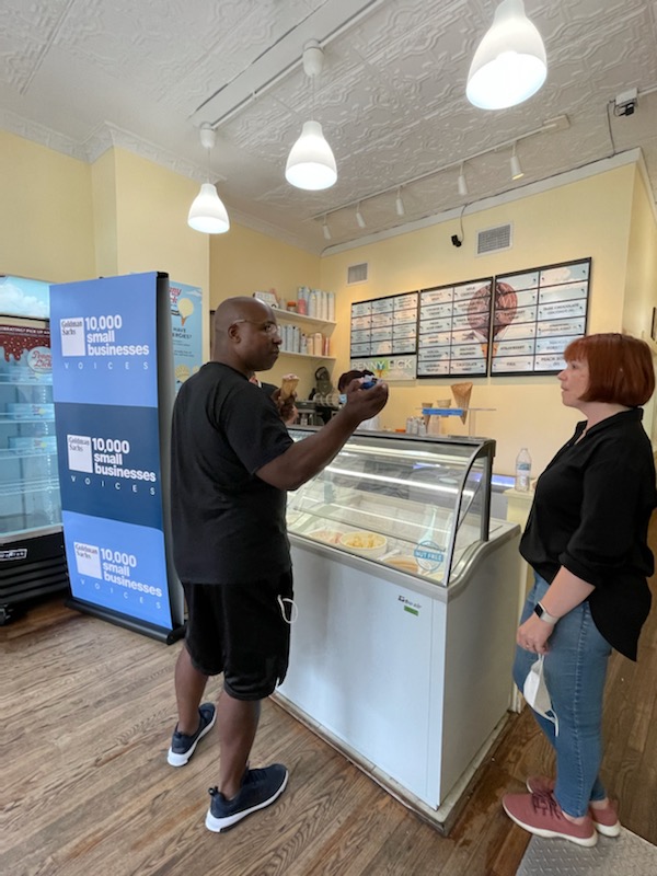 Small businesses make our district thrive. Awesome to meet Ellen Sledge, owner of @pennylickco &amp; <a href="/GS10KSmallBiz/">10,000 Small Businesses</a> alumna, to discuss the challenges she and other small businesses owners face and how we can help.