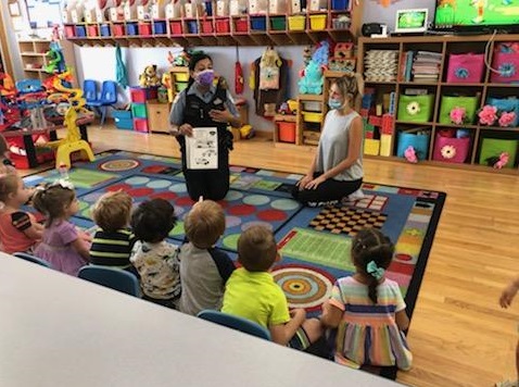 We made an Officer Friendly visit to KindeCare yesterday. So nice to see all the smiling faces!