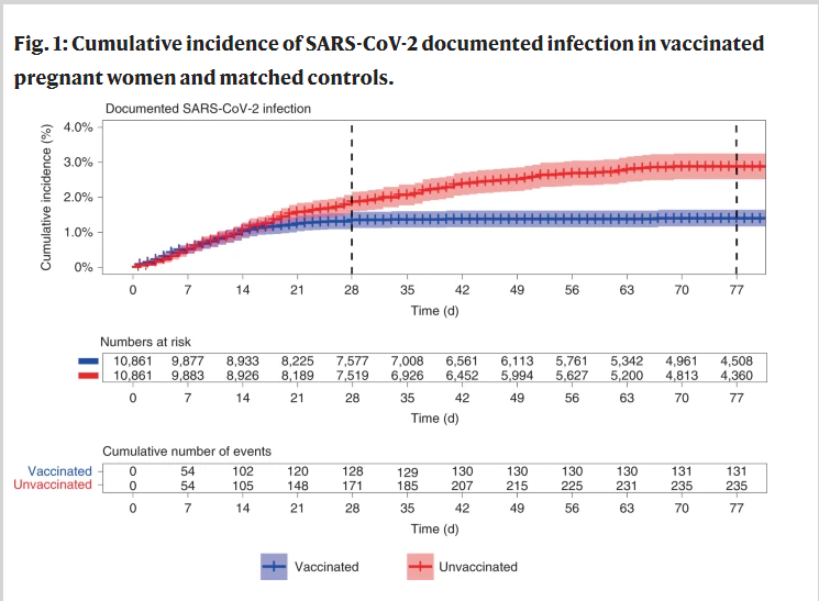 CatchTheBaby's tweet photo. Effectiveness of Pfizer BNT162b2 mRNA COVID-19 vaccine in Pregnancy https://t.co/Snb2lJHRoy

n = 10,861 vaccinated &amp; 10,861 control pregnant women
thru June 3rd (original and Alpha variant of COVID)

Vaccine effectiveness:
97% against sx infection
89% for COVID hospitalization https://t.co/EkNArNK25b