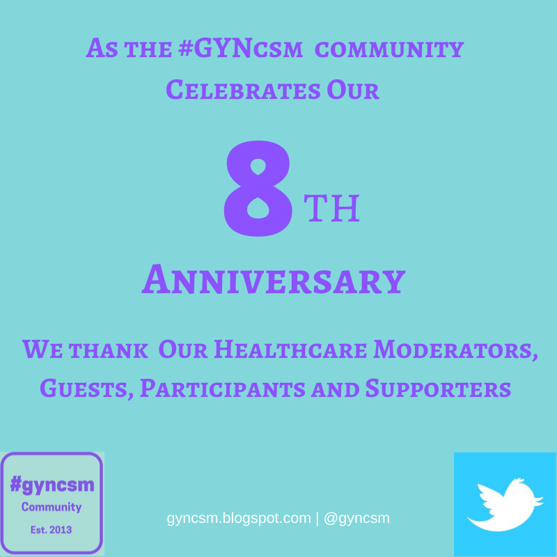 Tonight at 8pm ET join the #gyncsm community to celebrate our 8th Anniversary and discuss Genetic Testing and Gyn Cancer with @MegFarmerCGCMBA gyncsm.blogspot.com/2021/09/geneti…