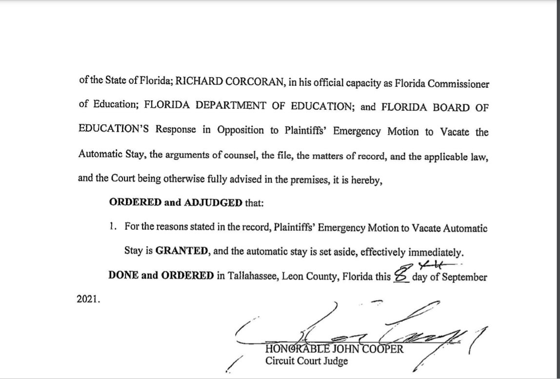 lesleyabravanel's tweet photo. This is what winning looks like. Thank you, @GallagherLaw, team and Judge Cooper for protecting our children and the rule of law.
#DefyDeathSantis #RemoveRon #DeathSantis #ProtectOurKids https://t.co/6zQ61Ir1Gp