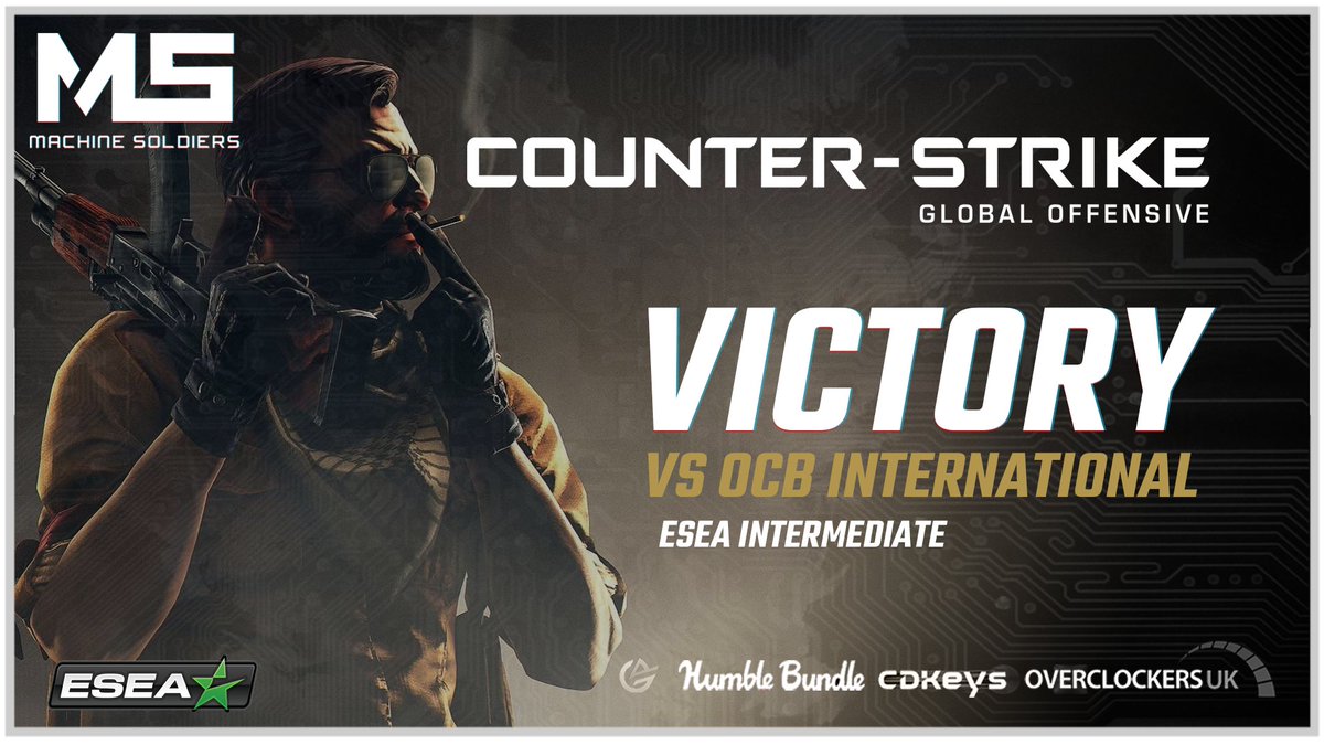 machinesoldiers's tweet photo. Well done to our CS:GO team as they have just secured our position in the @esea Intermediate division with a win against @OCB_Inter_GG 🥳🎉 #machinesoldiers #csgo #esea https://t.co/VSaC7QgKZl