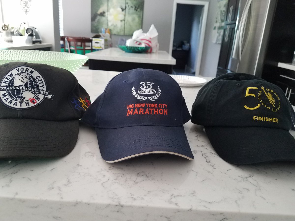 AlanM238's tweet photo. @nycmarathon NYC Marathon hats:
25, 35, 50 years! Good memories! https://t.co/TejPwM3qHm