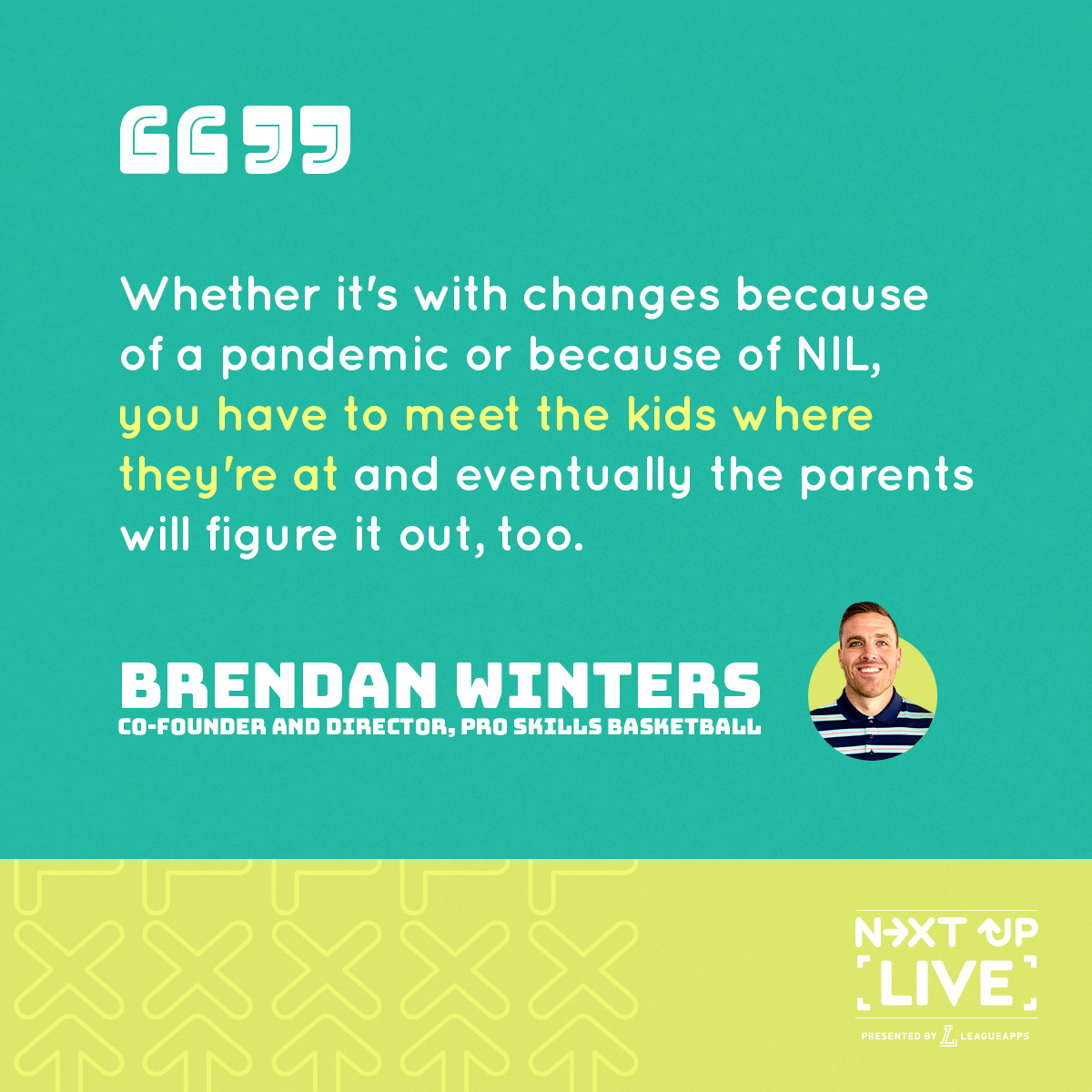 This week's #NextUpLive tackles a timely topic. Our president @jeremygoldberg talks to @brendanwinters—co-founder and director of @ProSkillsBball—about the potential impact NIL (name, image, and likeness) could have on high school sports 
Watch: lnkd.in/dCWs_E74