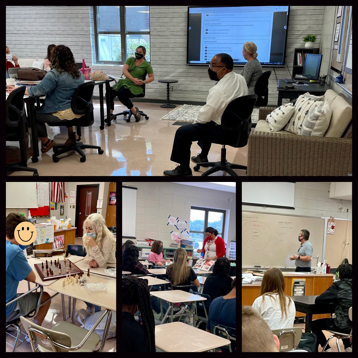 tbwray's tweet image. Dr. Headen leading a data discussion with the math collaborative team while students take advantage of enrichment, extension and tutoring during the Red Zone today. Great things happening @HazelGreenHigh! #ReadySetForwardMCSS