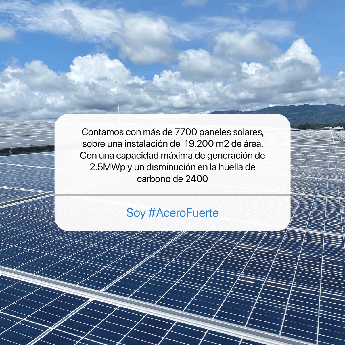 indcorreagua's tweet photo. Nuestra industria está comprometida con el bienestar del planeta 🌎

Contamos con paneles solares que nos brindan una gran parte de la energía que consumimos en nuestra Planta de Estructuras en Pacora 🌱

#acero #laminasdezinc #carriolas #acerofuerte #construyoconcorreagua https://t.co/W8A0rFXiOy