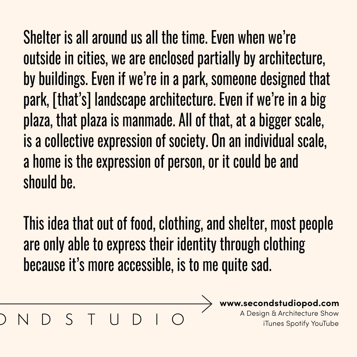 SecondStudioPod's tweet image. Architect Marina Bourderonnet from episode #224 - What is Architecture?

Do you agree? 🤔😏🤔

secondstudiopod.com/podcasts-9/224…

#podcast #architecture #architecturepodcast