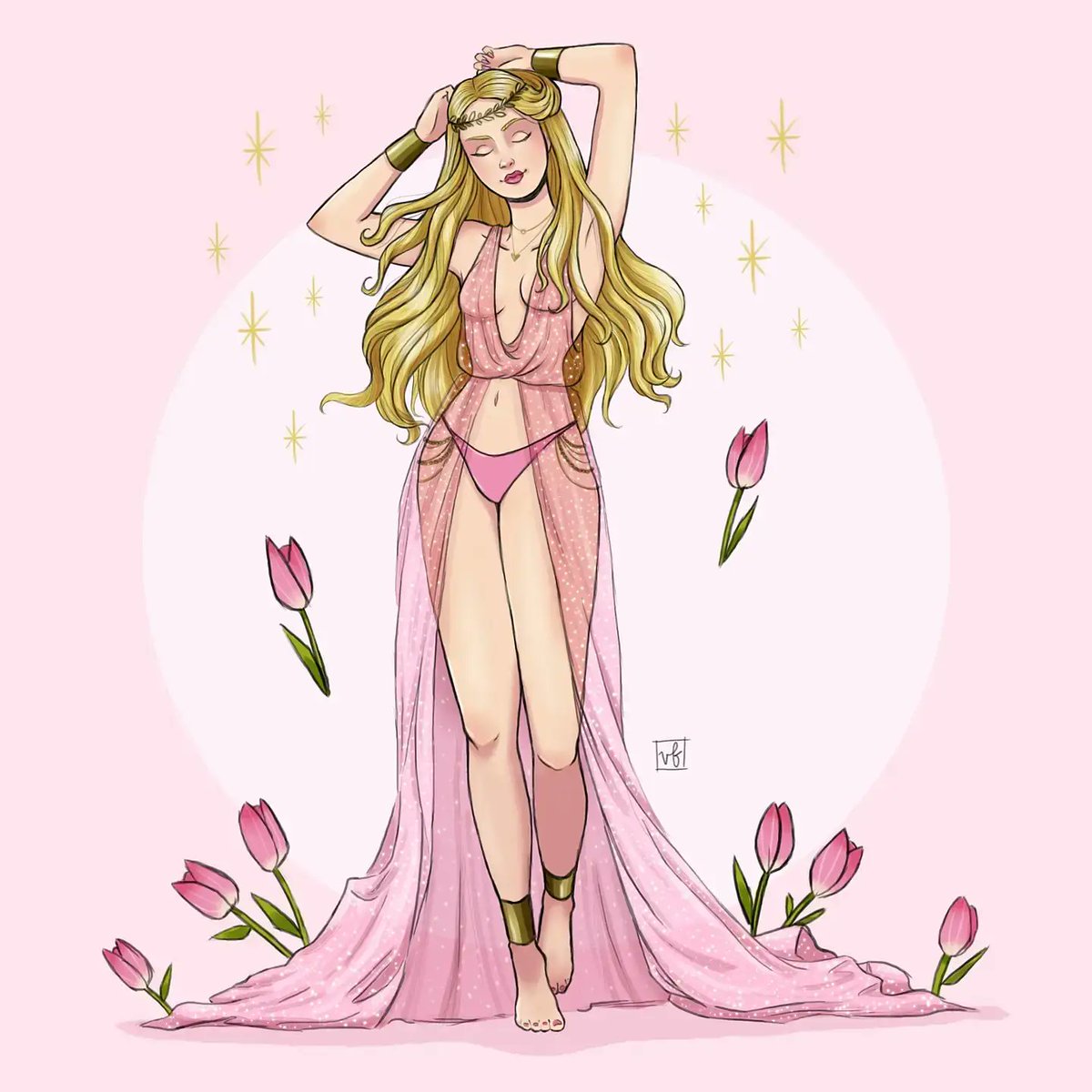 VirginiaFenz's tweet photo. Aphrodite 💖🌷
.
.
#virginiafenzart #illustration #DigitalArtist #digitalart #artchallenge #aphrodite #fantasyart https://t.co/gCXfP58PTa
