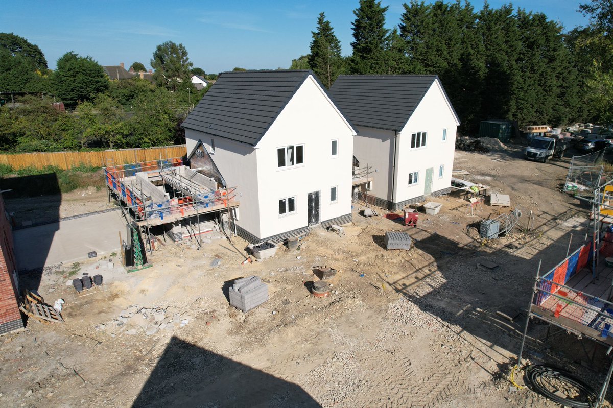 RBAMConstruct's tweet image. 9 months into our build at Yaxley our houses are nearing completion