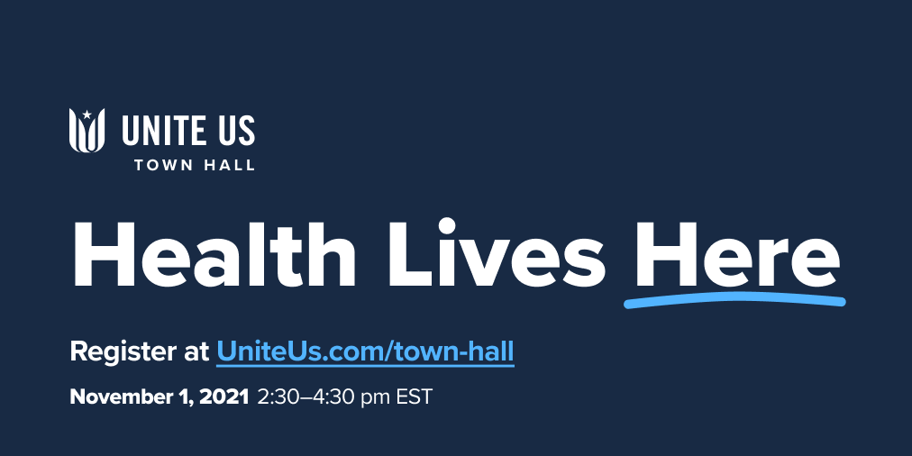 UniteUsHQ's tweet image. Join Unite Us and our national partners in an enriching afternoon to exchange insights, share unprecedented partnership models, and discuss the technology driving the next phase of #SDoH innovation. Grab your seat at the table and register today: uniteus.com/town-hall/