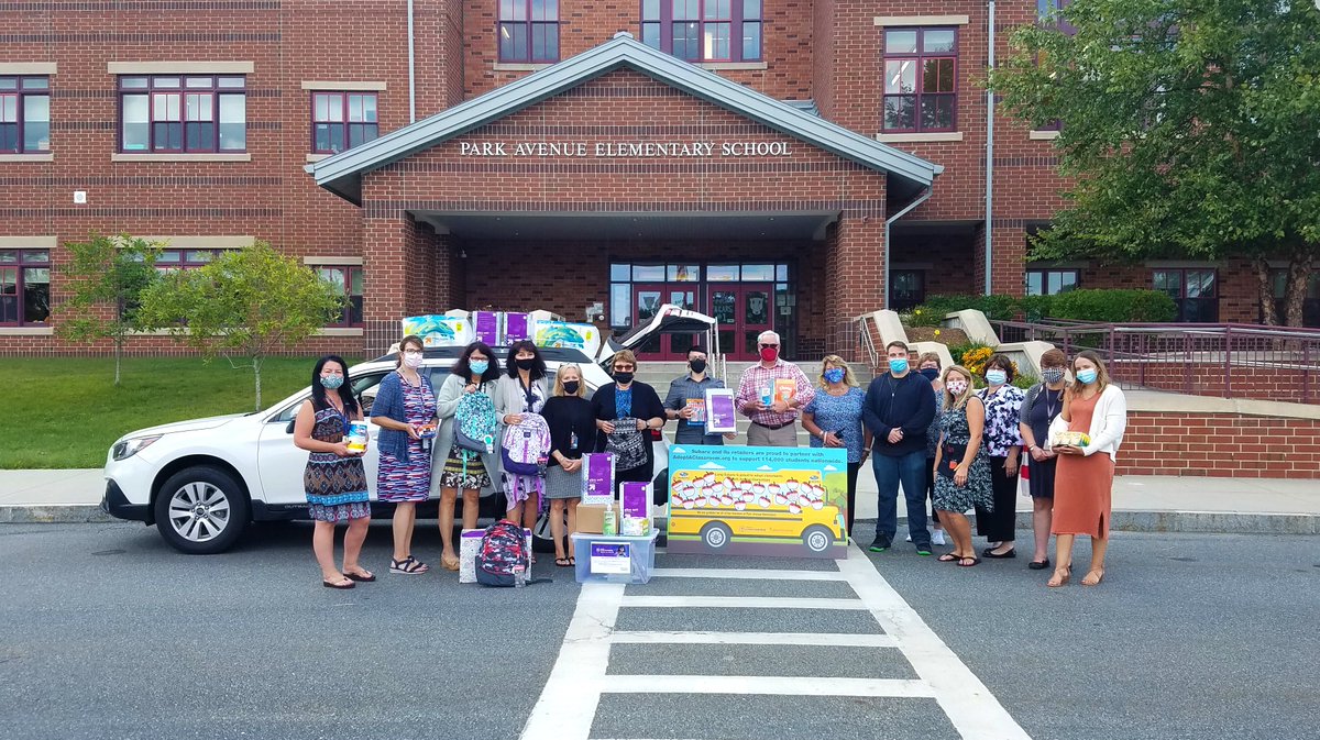 We presented our #MessagesofGratitude bus today! We were excited to be able to spend some time with the winners of our $5000 #SubaruLovesLearning donation. Every school year is challenging, but our teachers are working harder than ever to help every student succeed! #community