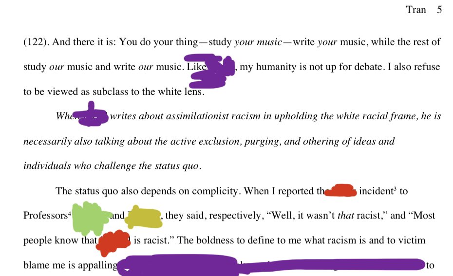 I do not feel comfortable (nor find it helpful) to publicly name this individual, but I just wrote the most liberating passage of my academic career so far, responding to rampant racism.

My humanity is not up for debate.