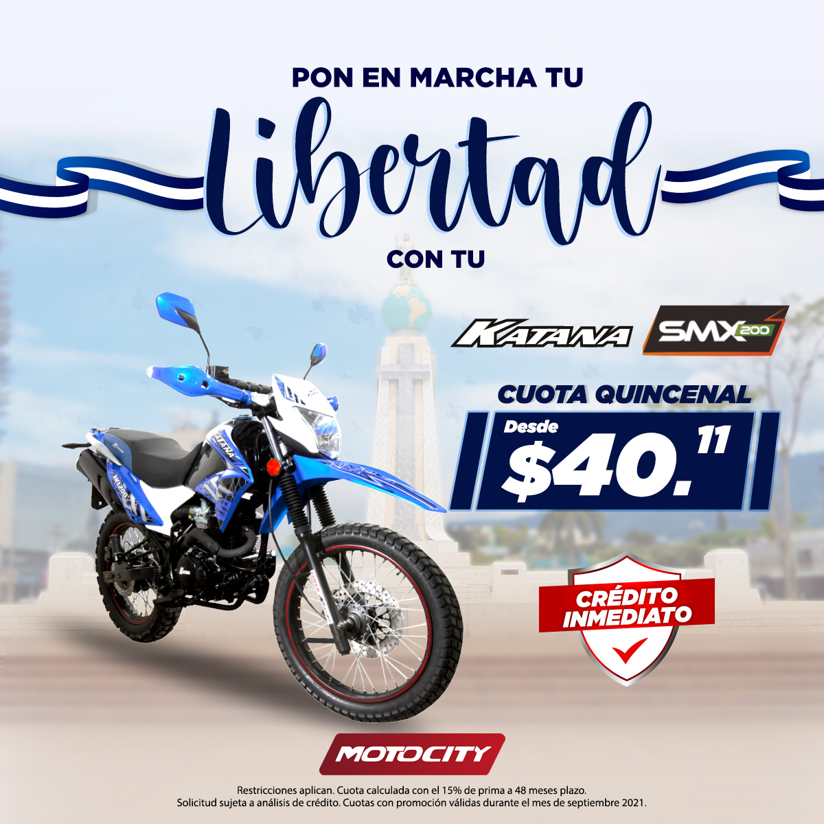 motocitysv's tweet photo. 🇸🇻 Siente la libertad con tu moto Katana y Dayun 🏍️

Si buscas la moto ideal para salir adelante, las mejores opciones las tenemos en Moto City y Moto Centro con las CUOTAS MÁS BAJAS DESDE 💵$25.56.
Cotizala al WhastApp 📲 7390 6800.
#ElSalvador #motos #motosdayun #motoskatana https://t.co/e1F8Qg7KiW