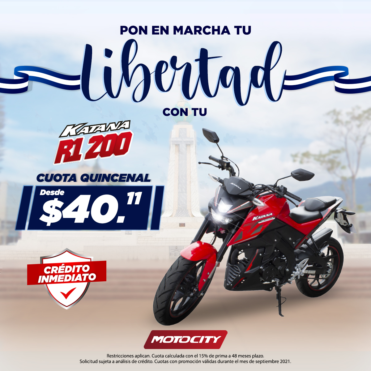 motocitysv's tweet photo. 🇸🇻 Siente la libertad con tu moto Katana y Dayun 🏍️

Si buscas la moto ideal para salir adelante, las mejores opciones las tenemos en Moto City y Moto Centro con las CUOTAS MÁS BAJAS DESDE 💵$25.56.
Cotizala al WhastApp 📲 7390 6800.
#ElSalvador #motos #motosdayun #motoskatana https://t.co/e1F8Qg7KiW
