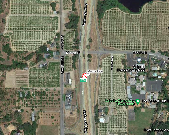 Sarah_Stierch's tweet photo. 🔥🚨#MENDOCINOCOUNTY | #CALPELLA 🚨🔥
#MooreFire reported at 1:41 PM 9/8 near Hwy 101 and Moore St just south of the Calpella exit.
🔥Fire located in the median
🔥200x40' spot
PLEASE DRIVE SAFE in the area. This map is approximate. Updates will be posted in this thread. https://t.co/UkLyNmANgi