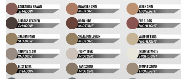 Hey <a href="/Two_Thin_Coats/">Duncan Rhodes</a>! Congrats on the runaway funding on your KS! 

What's the chance that you can rename some of the darker shades of brown that would be used to paint minis representing POCs so our skin isn't "barbaric" or beastly ("boar hide")?