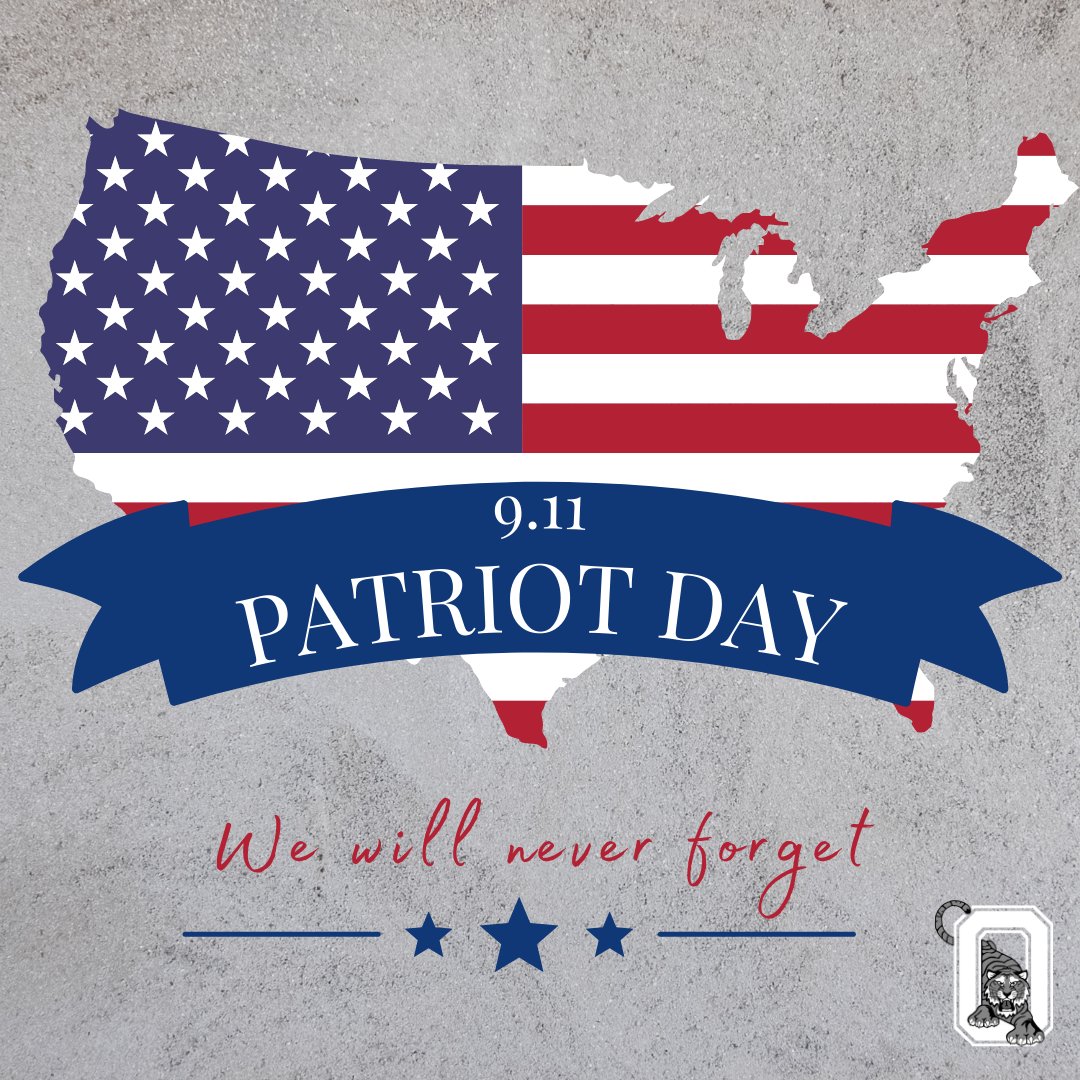 OzarkTigers's tweet photo. Help us commemorate Patriot Day by wearing red, white and blue to school on Friday, Sept. 10. https://t.co/CnxuuCUuuJ