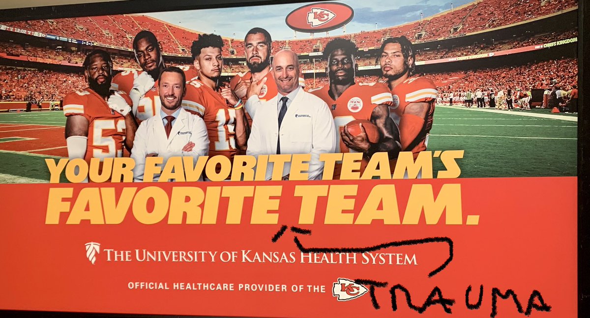 Just a minor correction &amp; the poster is fixed, just in time for week one! Proud to be the Favorite Level I Trauma Center of <a href="/Chiefs/">Kansas City Chiefs</a> &amp; #ChiefsKingdom.