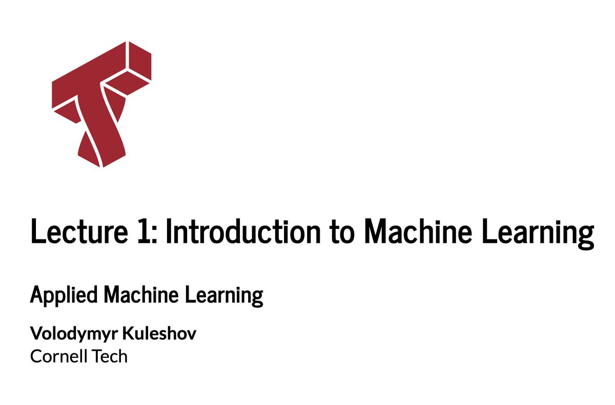 volokuleshov's tweet image. As promised, here is a summary of @cornell_tech Applied ML 2021 Lecture 1: "What is ML?"
The main idea is that machine learning is a form of programming, where you create software by specifying data and a learning algorithm instead of writing traditional code.