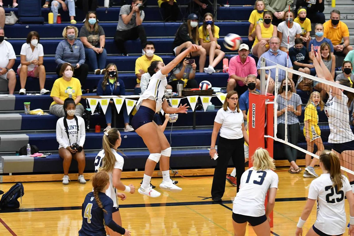 stashield's tweet image. Girls Volleyball defeats Saint James 3-2 after coming back from 2 sets down early on. An electric crowd saw the Saints claim 3 sets in a row to take the W. Girls Volleyball is back in action Friday 5:00pm at Home vs Skutt Catholic.