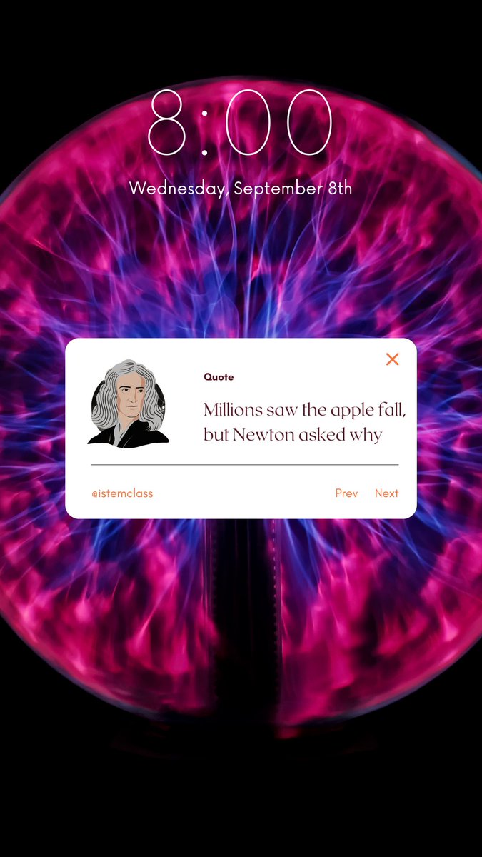 iStemClass's tweet photo. Remember this, and always ask yourself why.

In #stem we always try to ask ourselves the answer to certain questions, millions see something happen, but only a few question it. Become one of those great minds in history. 
At #istemclass we want to make sure we build those skills! https://t.co/b9Z7H9X4j9