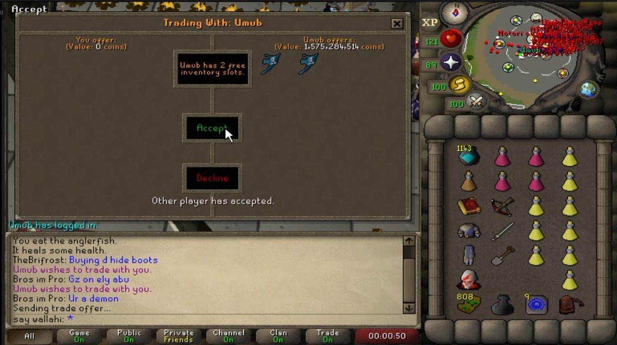 IyadOSRS's tweet image. beat @Odablock for his ely on dmm (10b 07) in a bo5 nh stake sesh gfs and respect