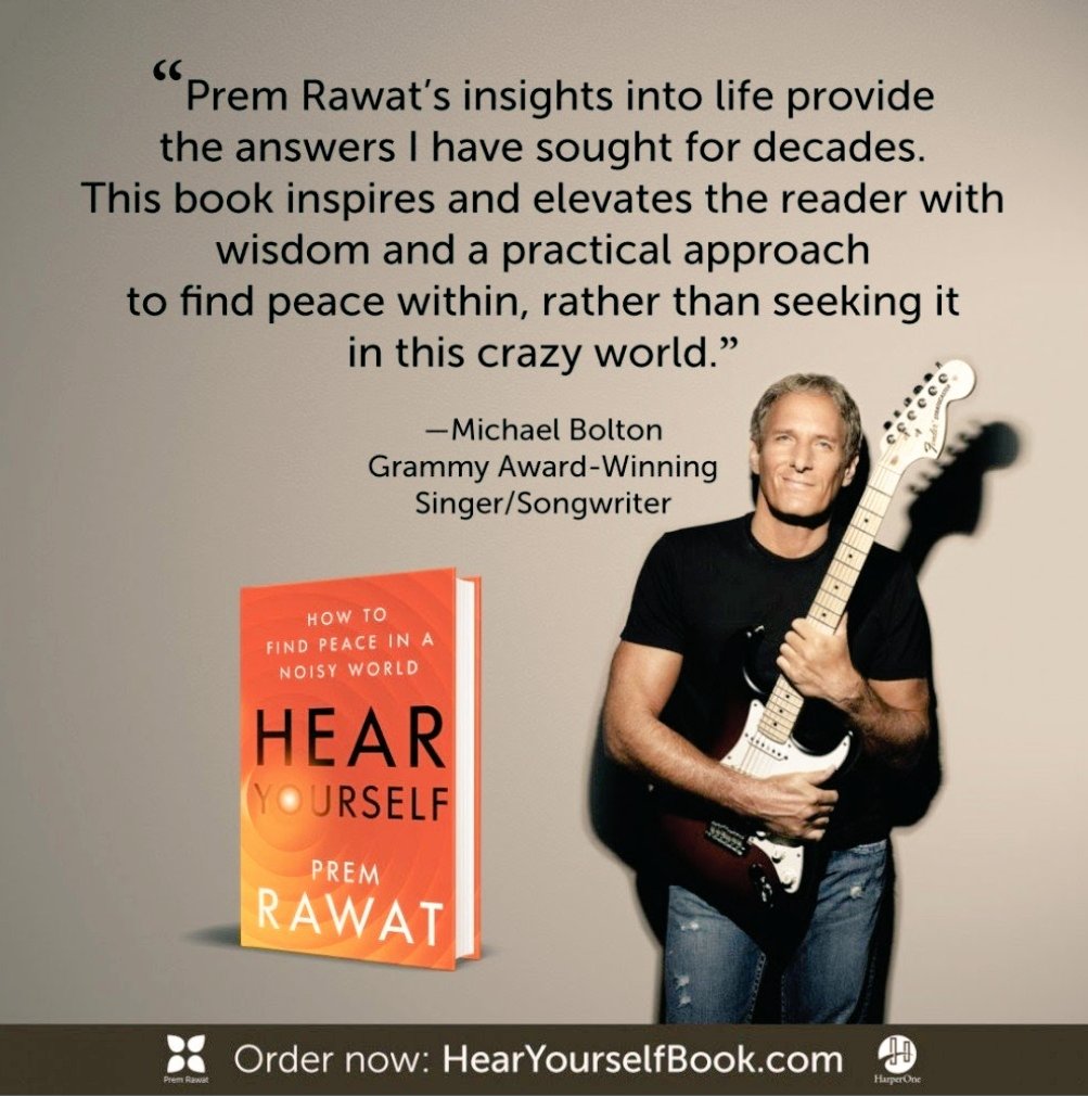 Hear Yourself by Prem Rawat - How To Find Peace In A Noisy World.  Out Now 

#PremRawat #HearYourself #peaceispossible #peaceiswithinyou #wopg #wordsofpeace #books #book #inspirational #inspired #hope #fulfilment #feelgood #anjantv  #HearYourselfBook