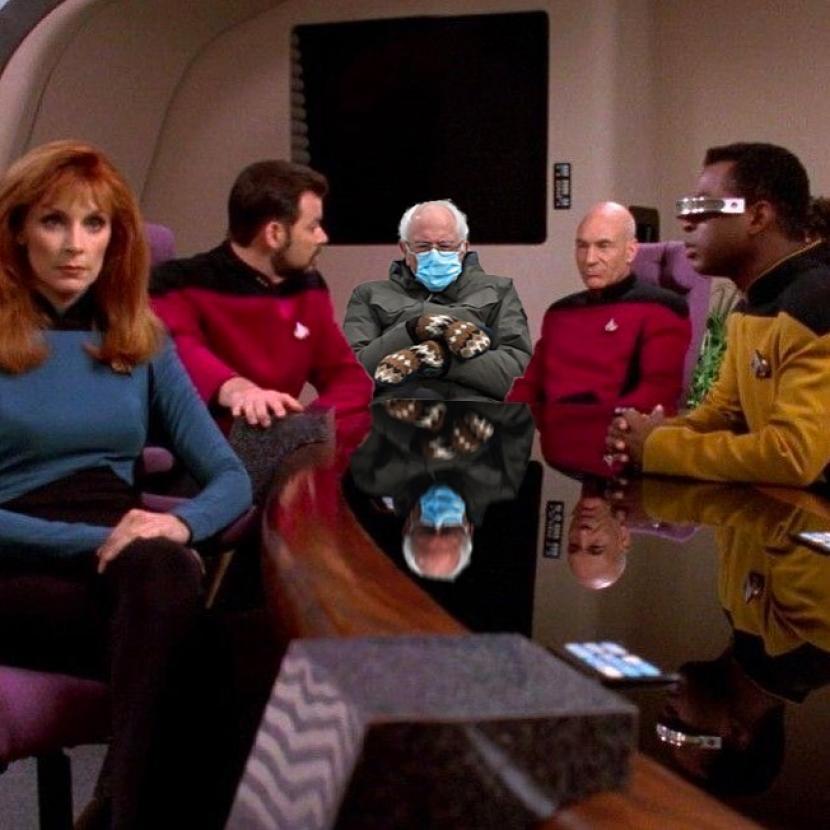 Happy 55th birthday Star Trek and 80th birthday Bernie Sanders! (Photo credit unknown)  