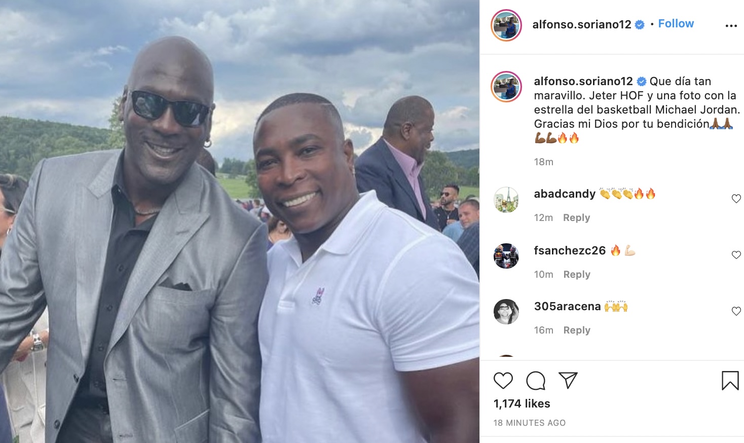 Bleacher Nation on X: Alfonso Soriano is in Cooperstown for the Hall of  Fame festivities, where he ran into an adoring fan. Also, Alf is still  JACKED.  / X
