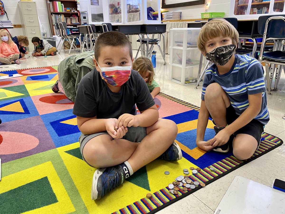 KStrelick2's tweet photo. Show me the money! We’ve been working on becoming counting coin experts this week in math!! 💰 #BerkCoSchoolsWV #MarlowePride #Math4LifeWV https://t.co/CxSXB81qTt