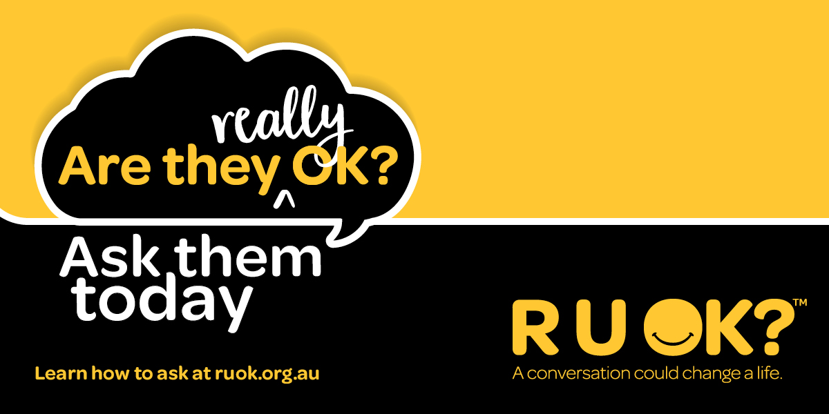 vinestdigital's tweet photo. Check in with someone today for R U OK Day.

Show them you care and are there to support them. A conversation could change a life.

For more info on how to ask, visit https://t.co/kyKx3SXjsc

#RUOK #RUOKDay #AreTheyReallyOK https://t.co/tlaEpRzhLn