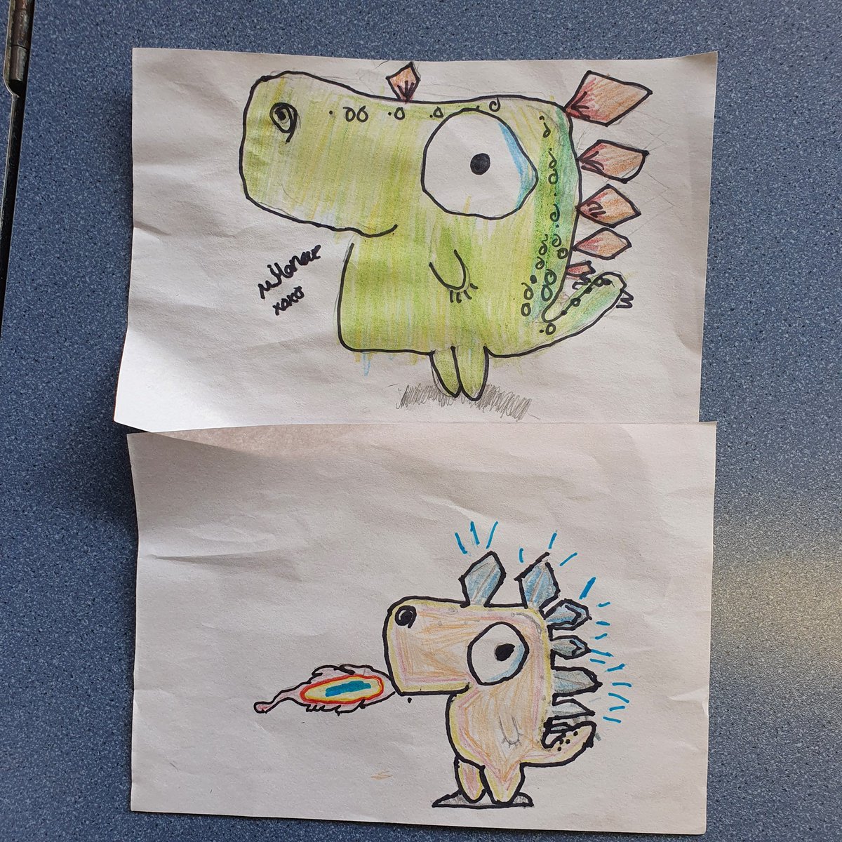 melulater's tweet photo. Finished pictures of Gregosaurus from #DrawingWithRob https://t.co/QIXFDwUuxO