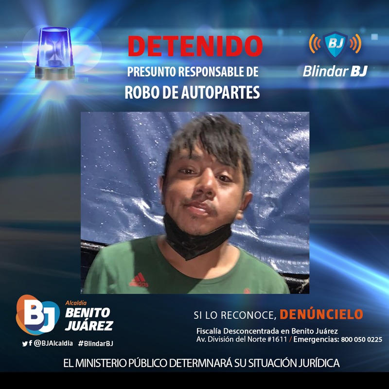🚨El Equipo de Proximidad #BlindarBJ detuvo a un individuo por robo de autopartes en Rodríguez Saro, Del Valle Sur. 🚔